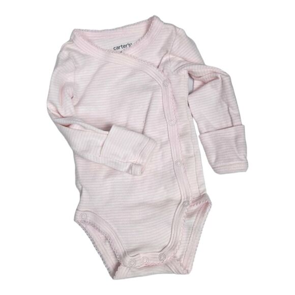 Carter's Newborn Floral Kimono Side Snap Bodysuit 2pc Set Pink Onesie Baby Girl - Picture 4 of 11